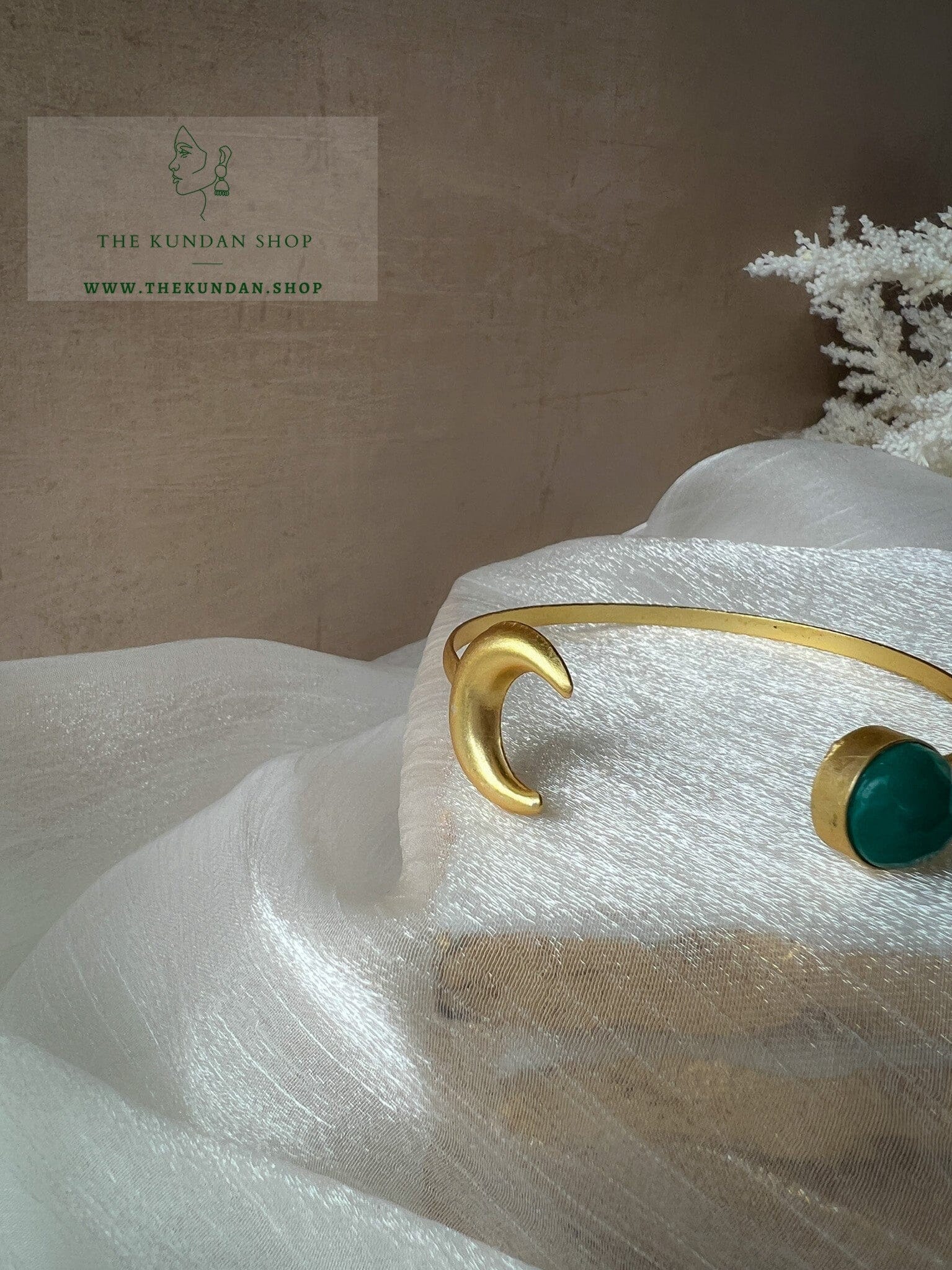 Sun & Moon Stone Cuff Bangles THE KUNDAN SHOP 