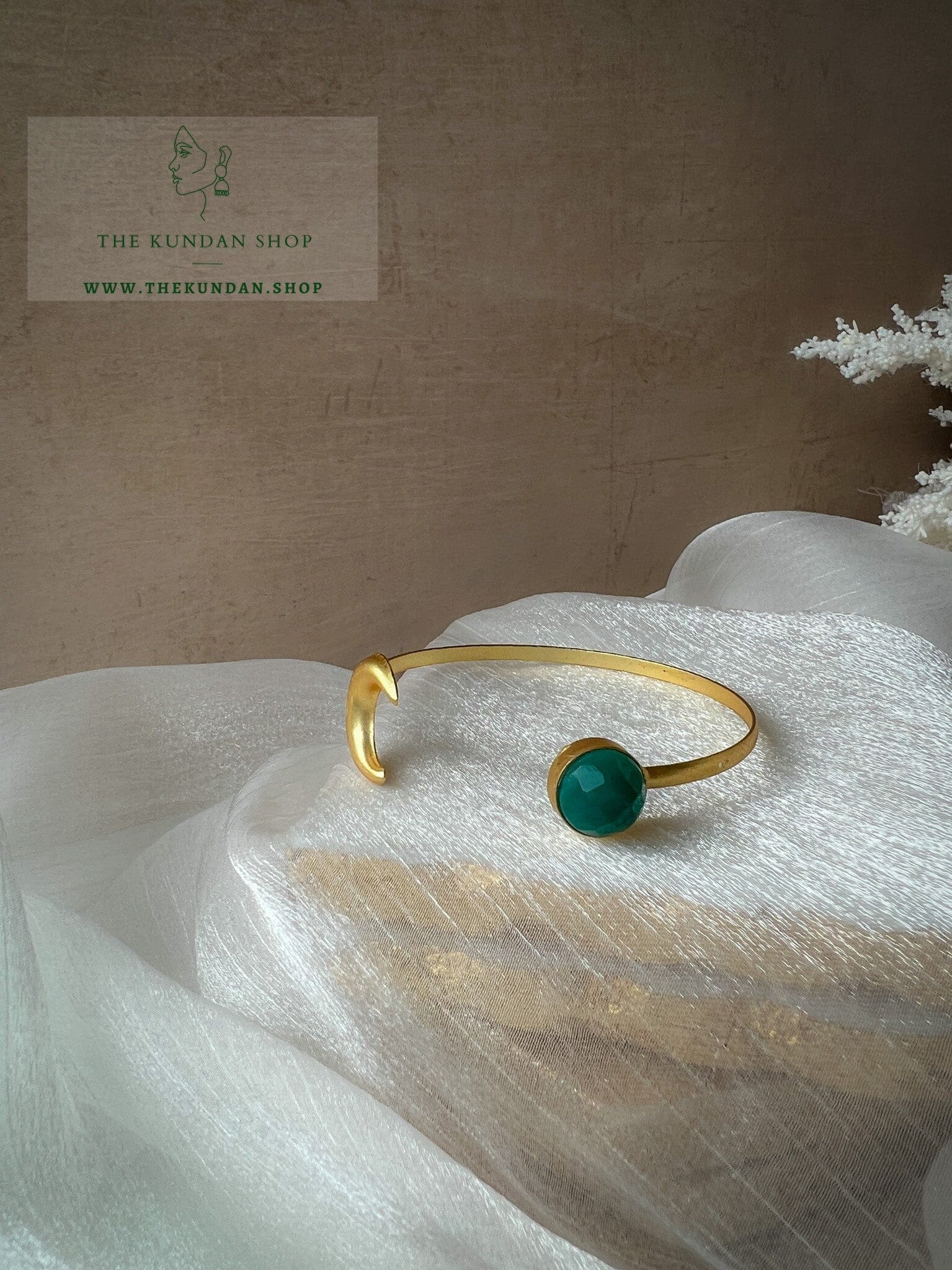 Sun & Moon Stone Cuff Bangles THE KUNDAN SHOP 