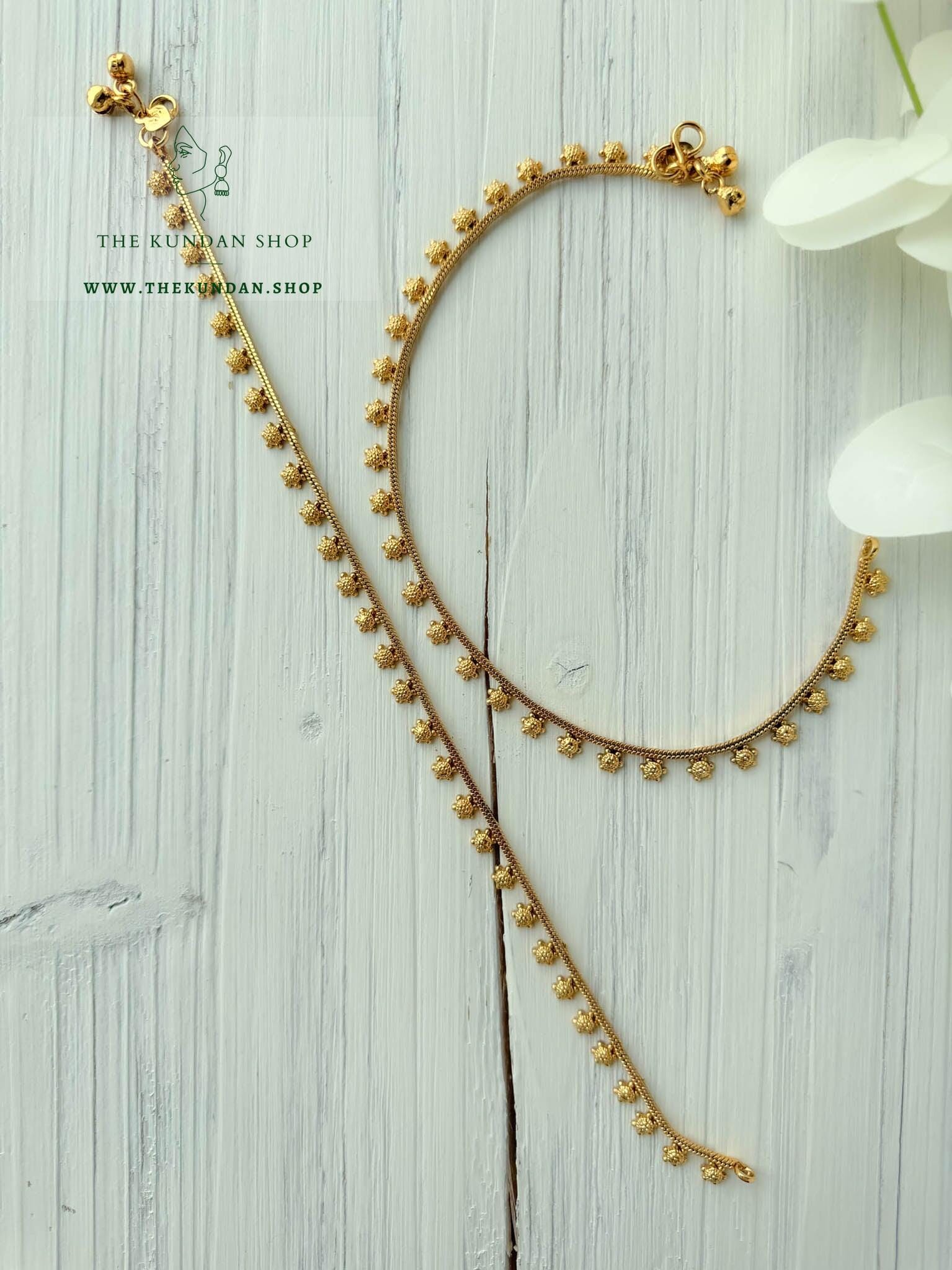 Sunshine in Golden // Dainty Anklets Anklets THE KUNDAN SHOP 