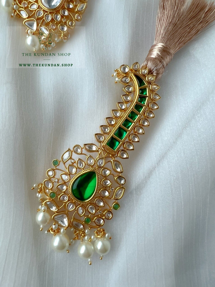 Teardrop Center Kalgi Kalgi THE KUNDAN SHOP Green 