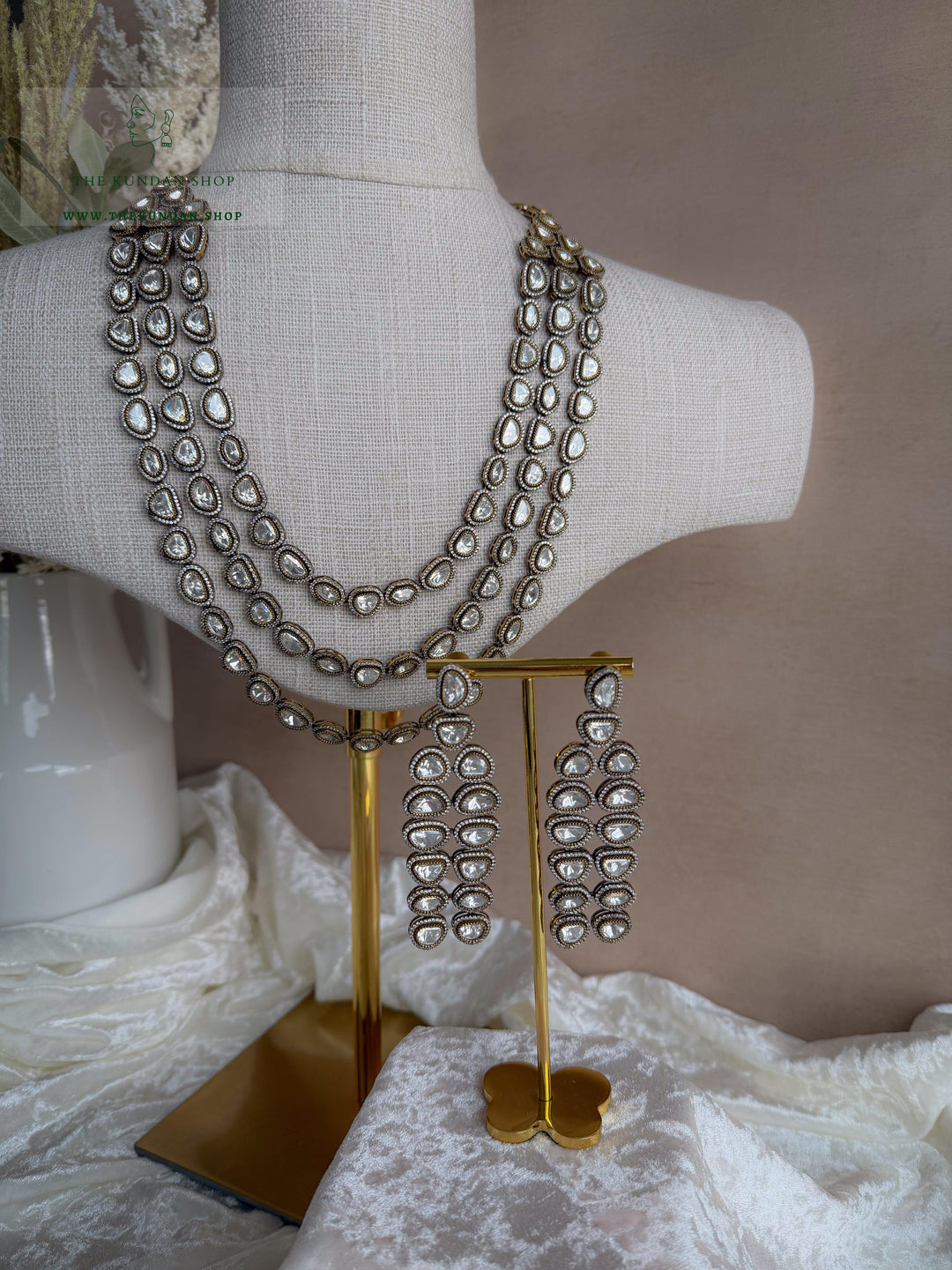 Satin Layers Necklace Sets THE KUNDAN SHOP 