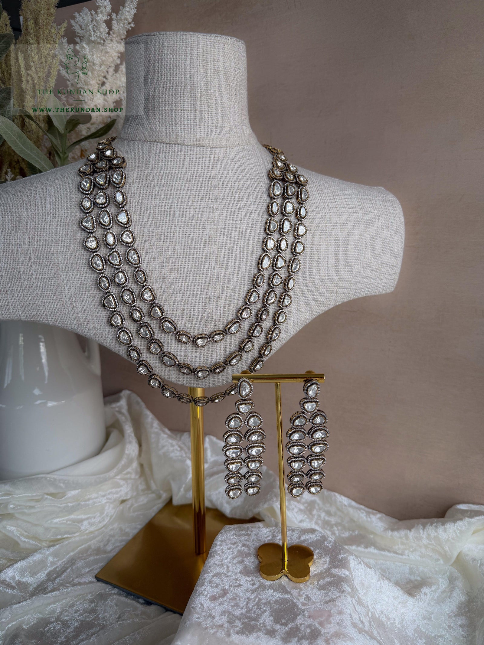 Satin Layers Necklace Sets THE KUNDAN SHOP 