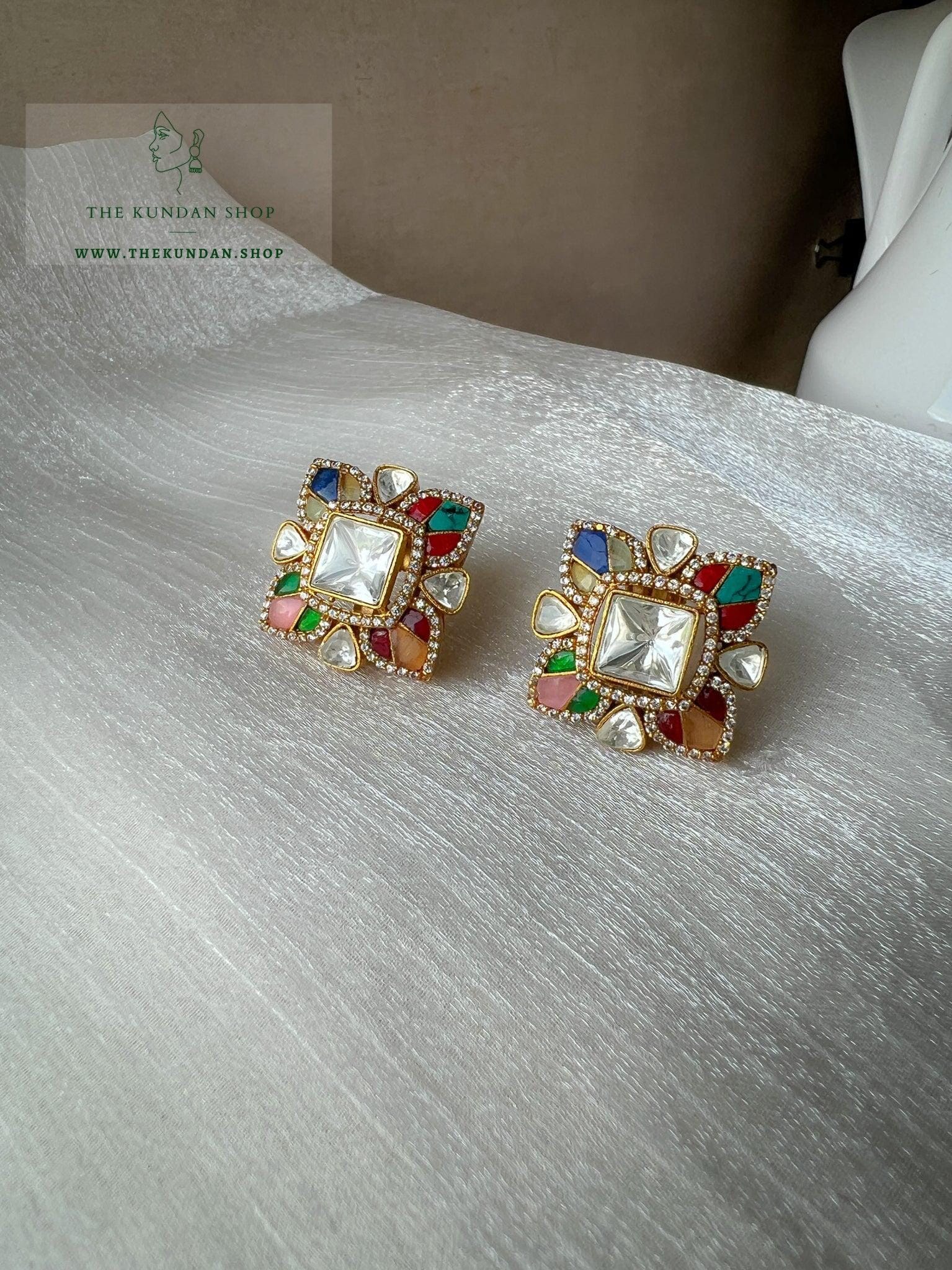 Perfect in Stones Earrings THE KUNDAN SHOP Multi Color 