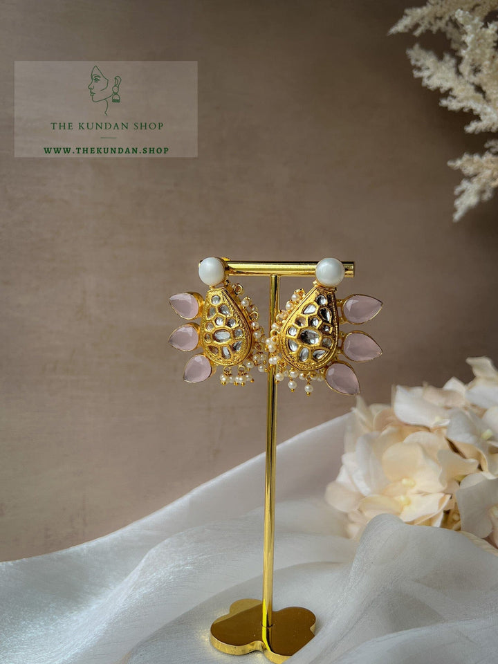Composure in Tri-Stone Earrings THE KUNDAN SHOP 