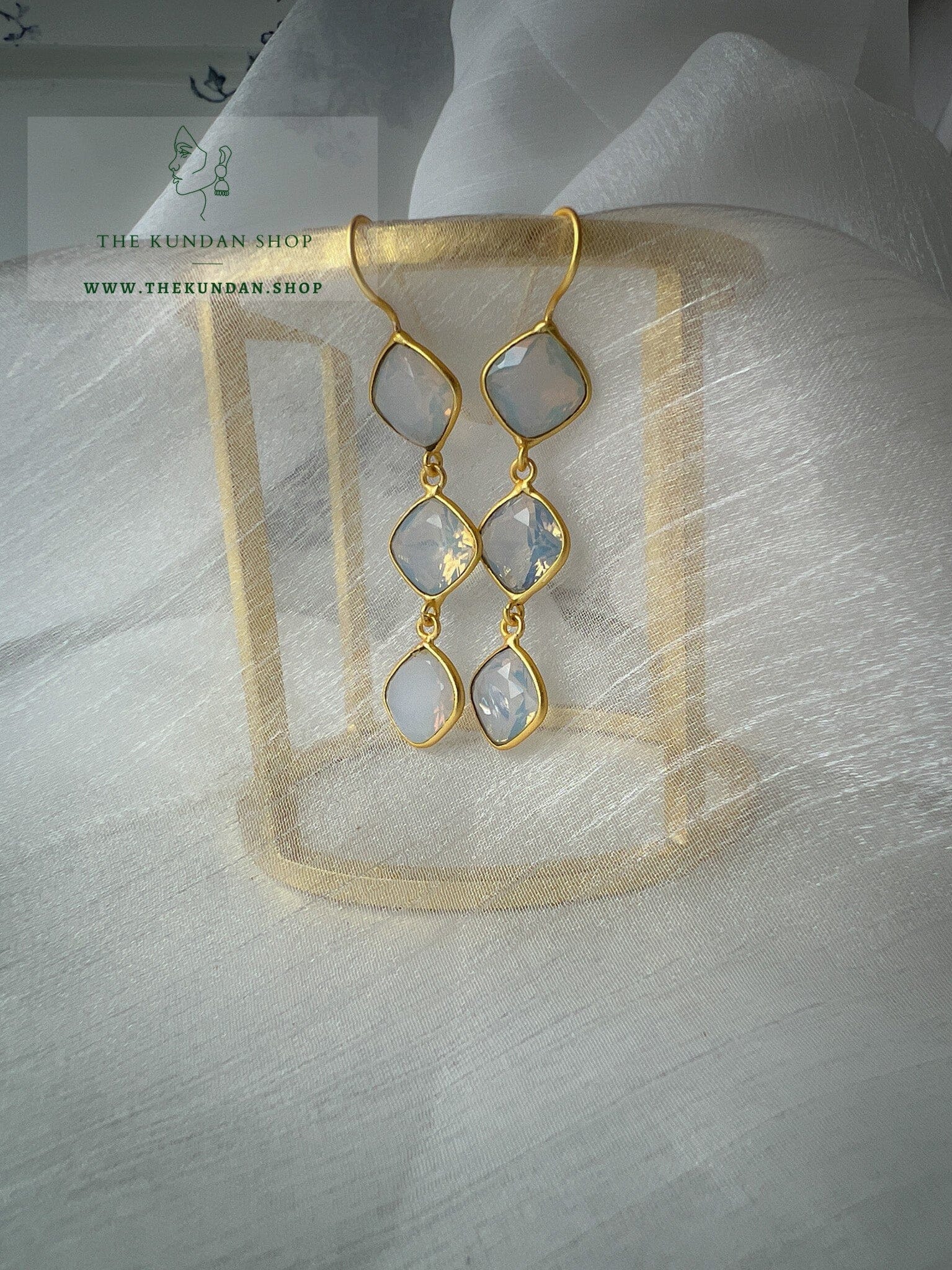 Incentive Drops Earrings THE KUNDAN SHOP Clear 