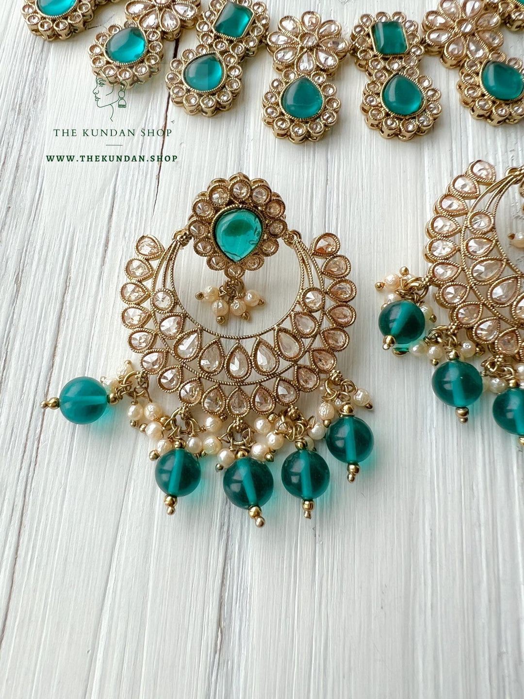 Heavenly in Ocean Blue Necklace Sets THE KUNDAN SHOP 