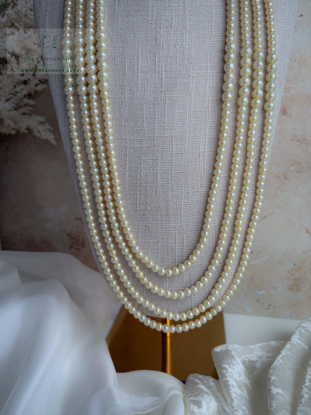 Creamy White - 4 Layer Mala Grooms Mala THE KUNDAN SHOP 