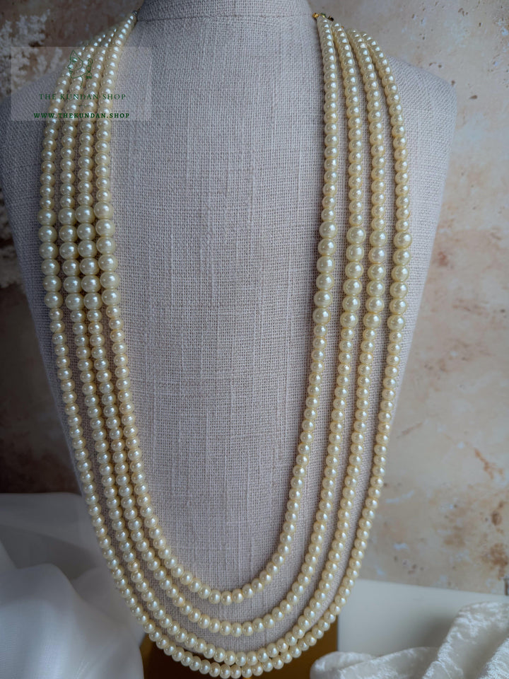 Creamy White - 4 Layer Mala Grooms Mala THE KUNDAN SHOP 