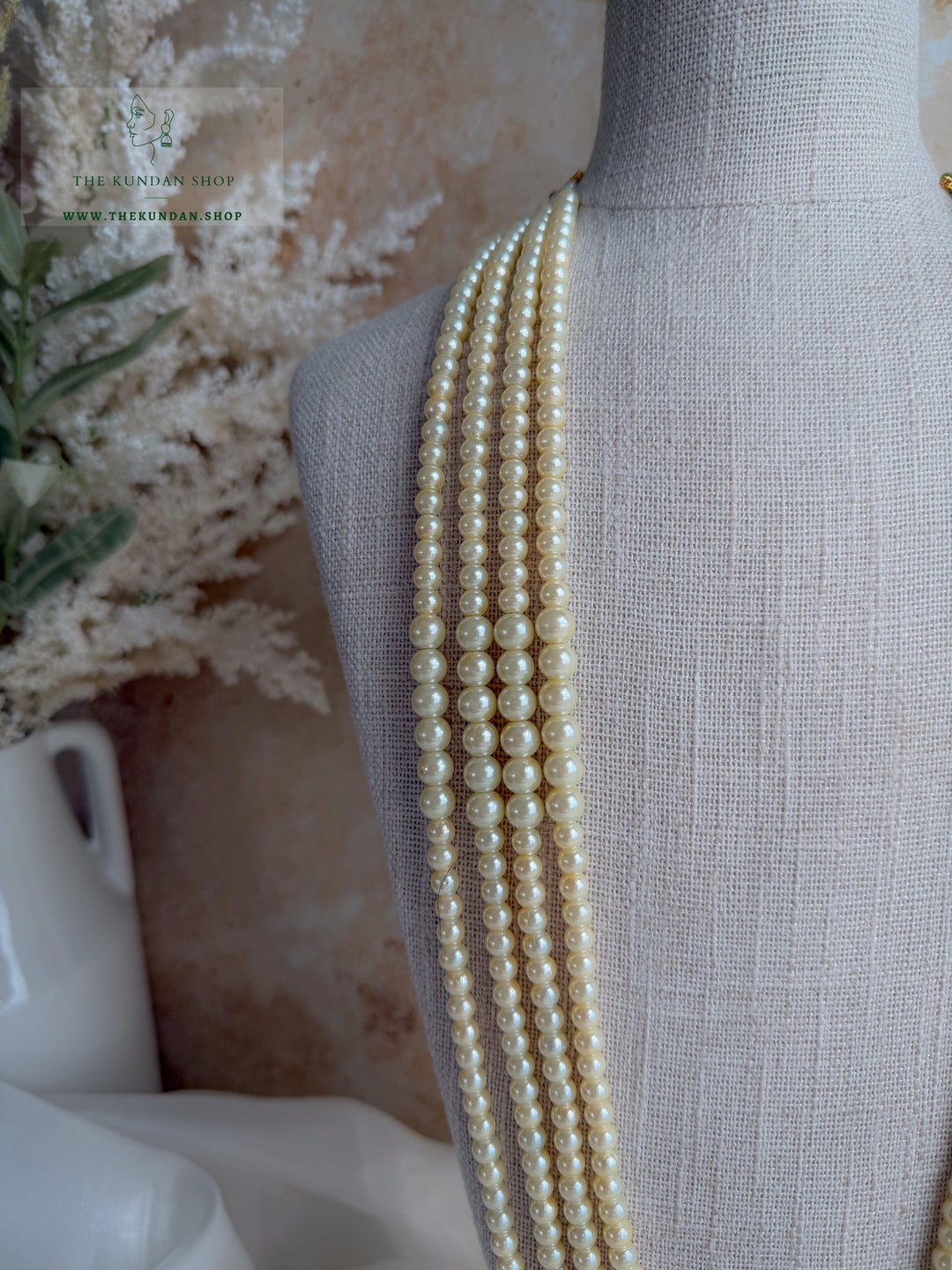 Creamy White - 4 Layer Mala Grooms Mala THE KUNDAN SHOP 