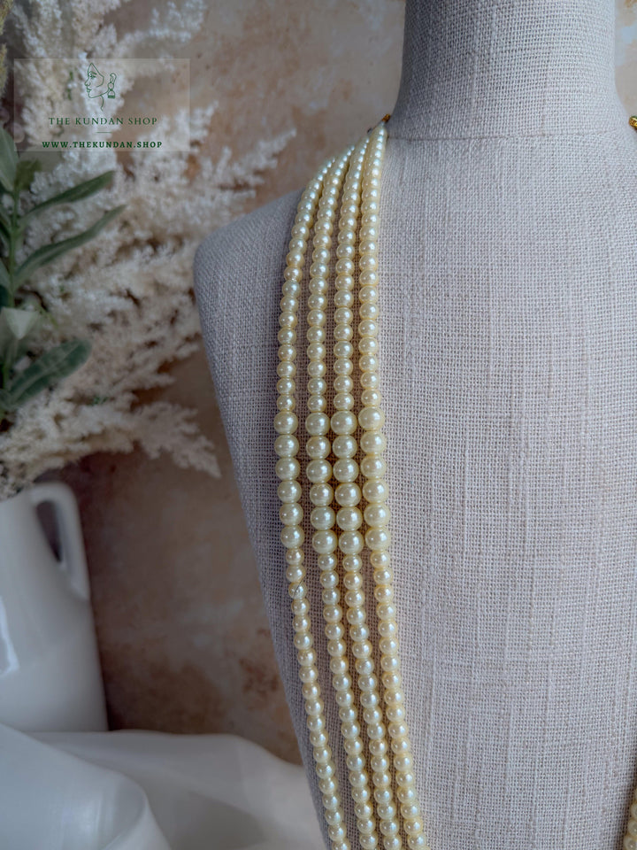 Creamy White - 4 Layer Mala Grooms Mala THE KUNDAN SHOP 