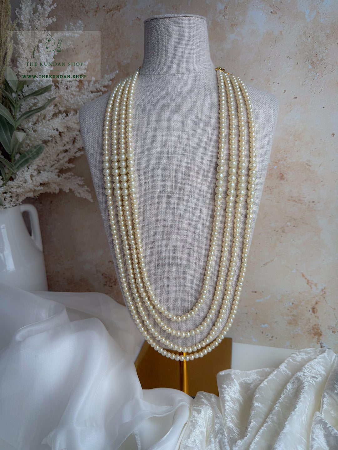Creamy White - 4 Layer Mala Grooms Mala THE KUNDAN SHOP 