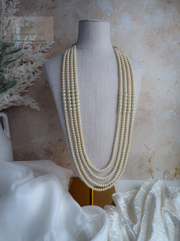 Creamy White - 4 Layer Mala Grooms Mala THE KUNDAN SHOP 