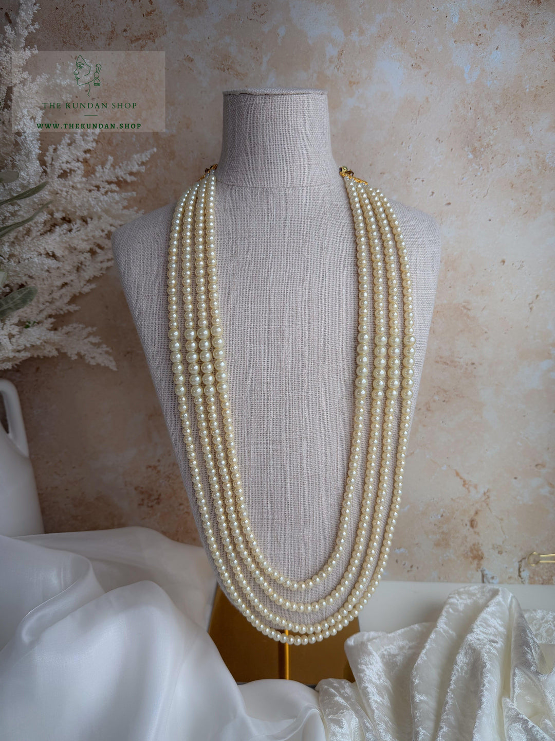 Creamy White - 4 Layer Mala Grooms Mala THE KUNDAN SHOP 