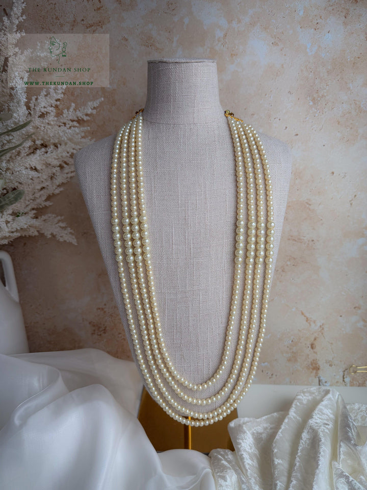 Creamy White - 4 Layer Mala Grooms Mala THE KUNDAN SHOP 