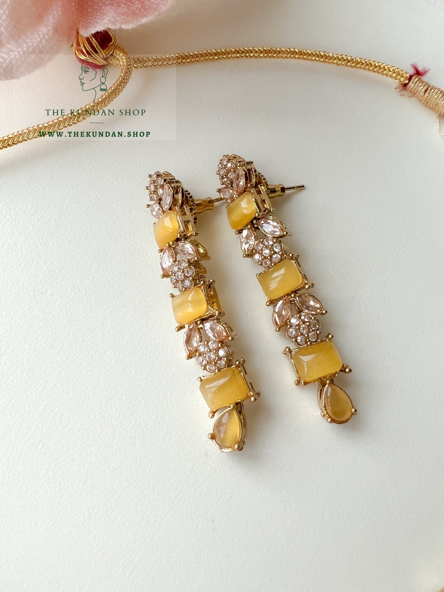 Interest Champagne in Yellow Necklace Sets THE KUNDAN SHOP 