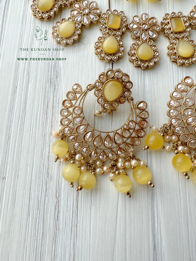 Heavenly in Yellow Necklace Sets THE KUNDAN SHOP 