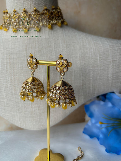 Rescued Floral in Yellow Necklace Sets THE KUNDAN SHOP 