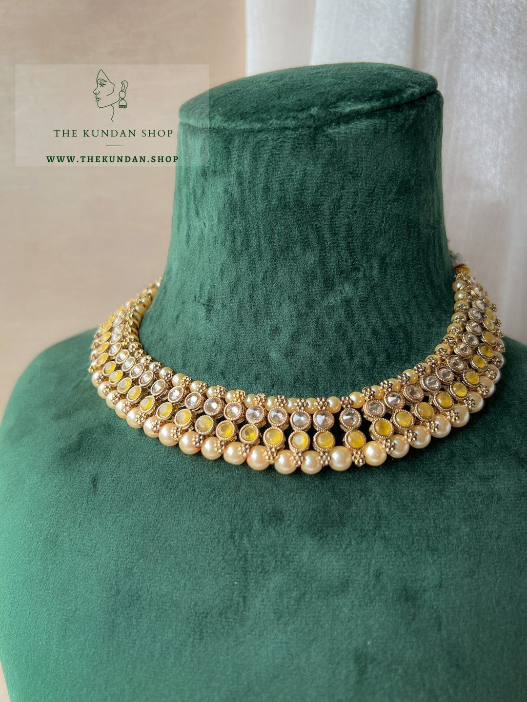 Raised in Yellow Necklace Sets THE KUNDAN SHOP 