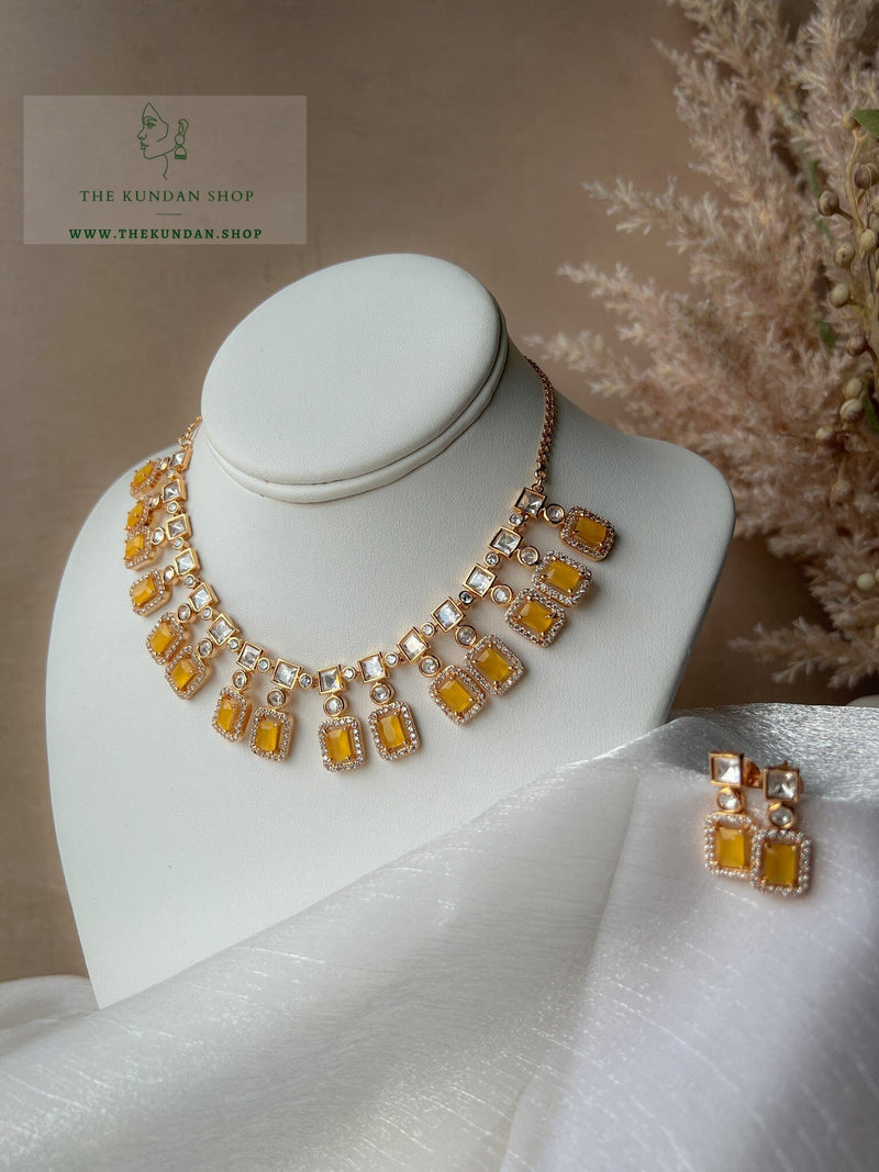 Rise in Yellow Necklace Sets THE KUNDAN SHOP 