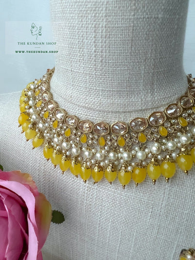 Envy Polki in Yellow Necklace Sets THE KUNDAN SHOP 