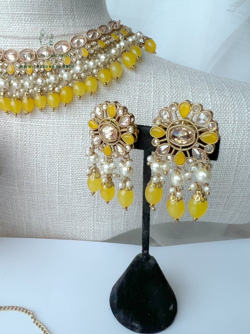 Envy Polki in Yellow Necklace Sets THE KUNDAN SHOP 