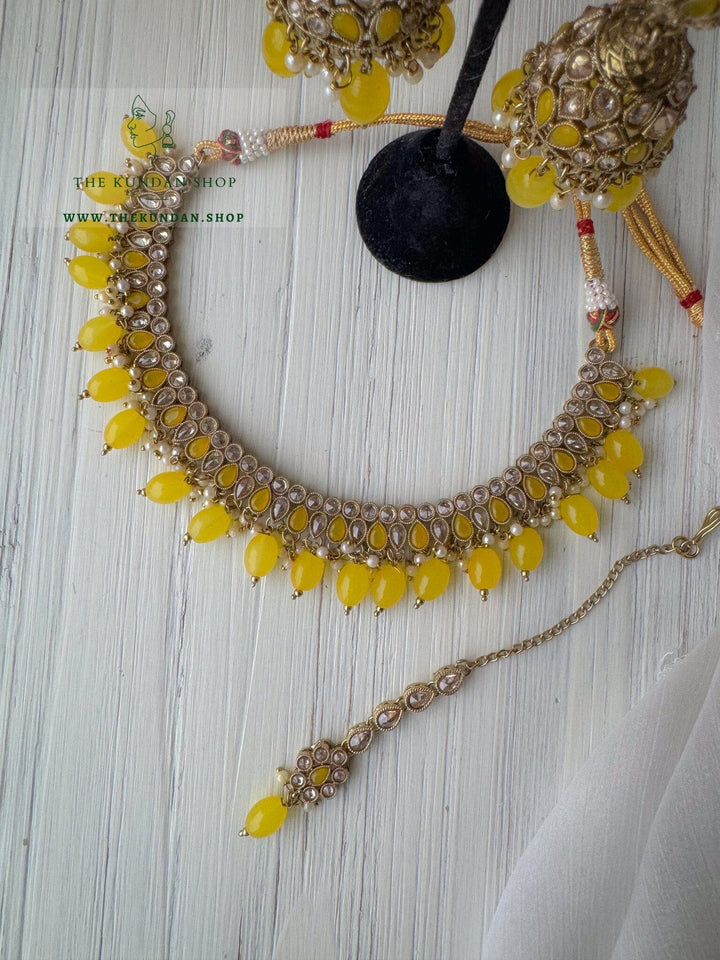 Saving Grace in Yellow Necklace Sets THE KUNDAN SHOP 