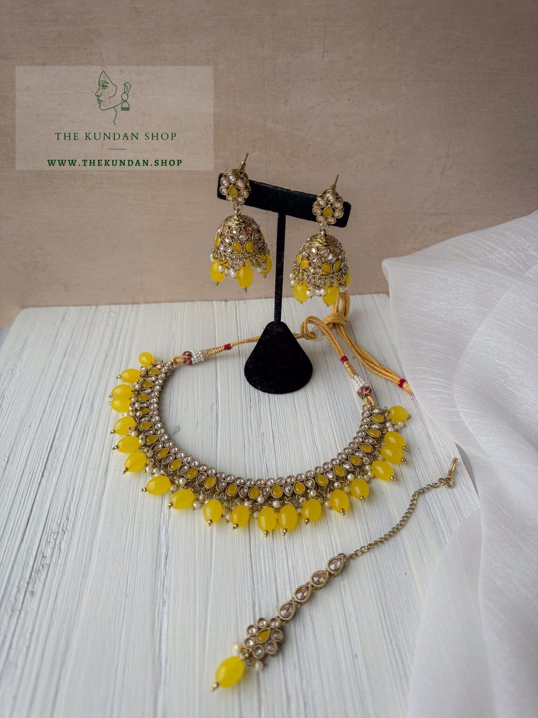 Saving Grace in Yellow Necklace Sets THE KUNDAN SHOP 