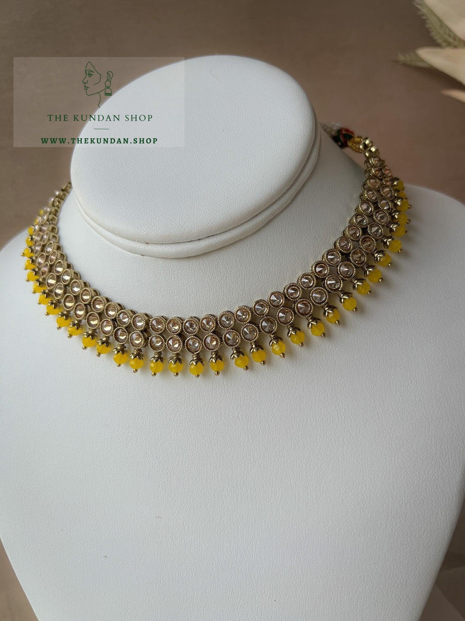 Impress Polki in Yellow Necklace Sets THE KUNDAN SHOP 