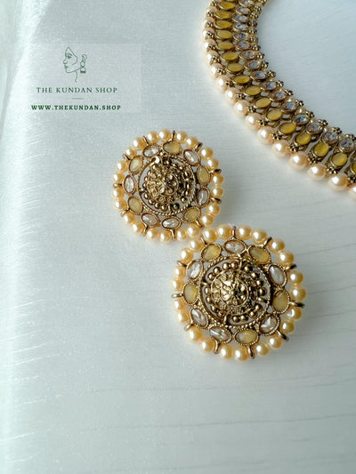 Flushed Polki in Yellow Necklace Sets THE KUNDAN SHOP 