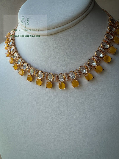 Embellished in Yellow Necklace Sets THE KUNDAN SHOP 