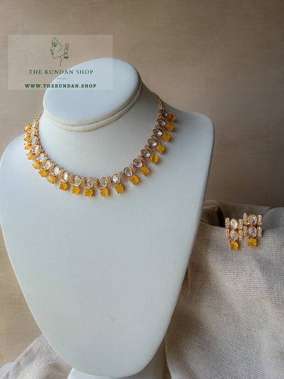 Embellished in Yellow Necklace Sets THE KUNDAN SHOP 
