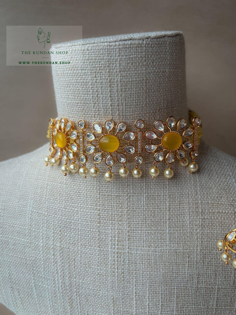 Sunshine Kundan Choker Set Necklace Sets THE KUNDAN SHOP 
