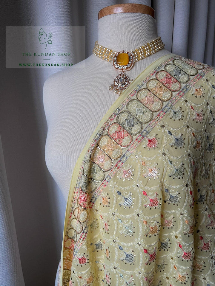 Matched Pastels in Yellow Dupatta THE KUNDAN SHOP 