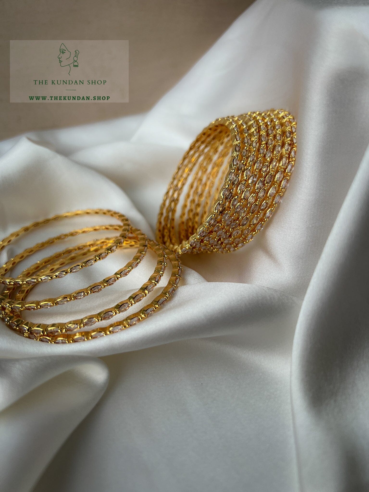 Thin Gold AD Bangles Bangles THE KUNDAN SHOP 