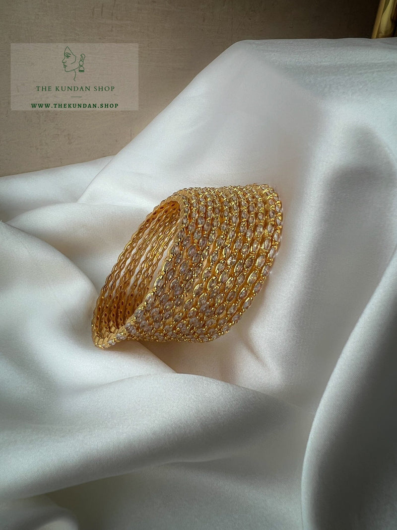 Thin Gold AD Bangles Bangles THE KUNDAN SHOP 