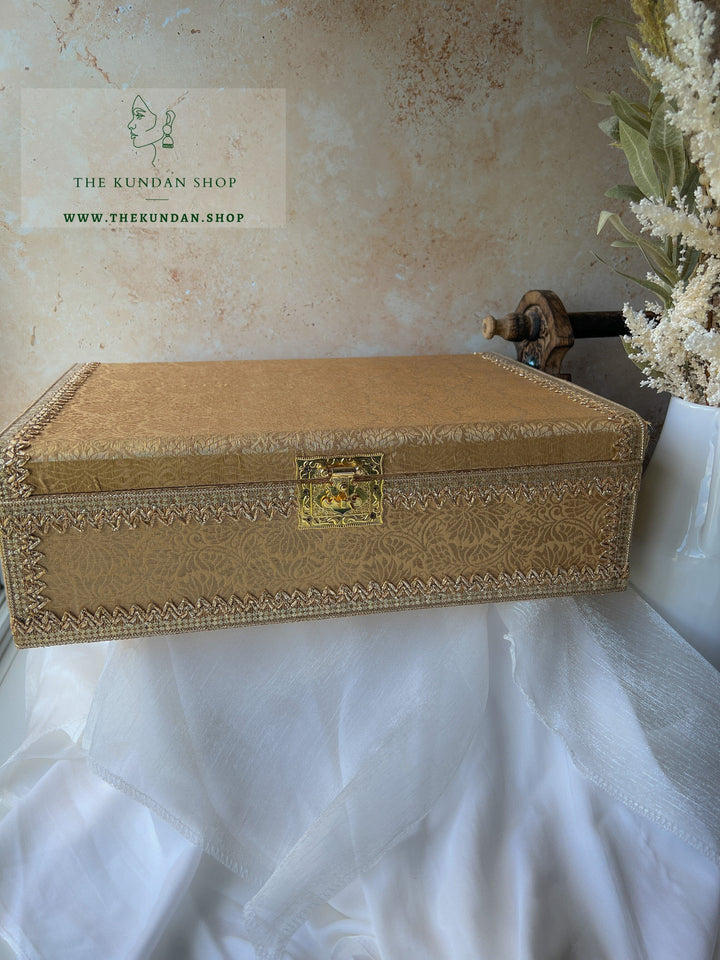 Banarsi Jewelry Chest - 2 sizes Storage THE KUNDAN SHOP Gold Medium 