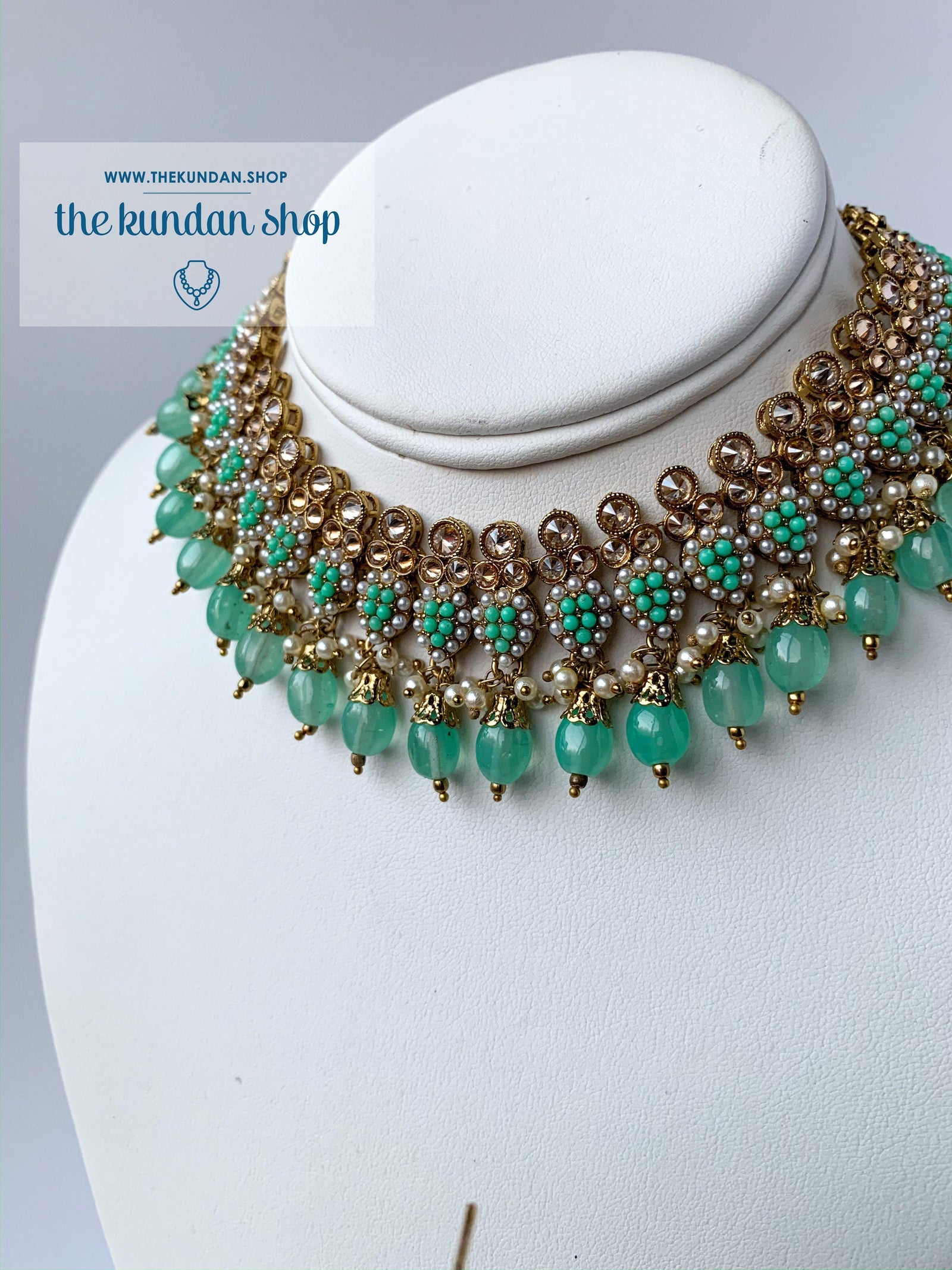 Foolish - Mint, Necklace Sets - THE KUNDAN SHOP