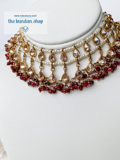 Aligned Choker Necklace Sets THE KUNDAN SHOP 