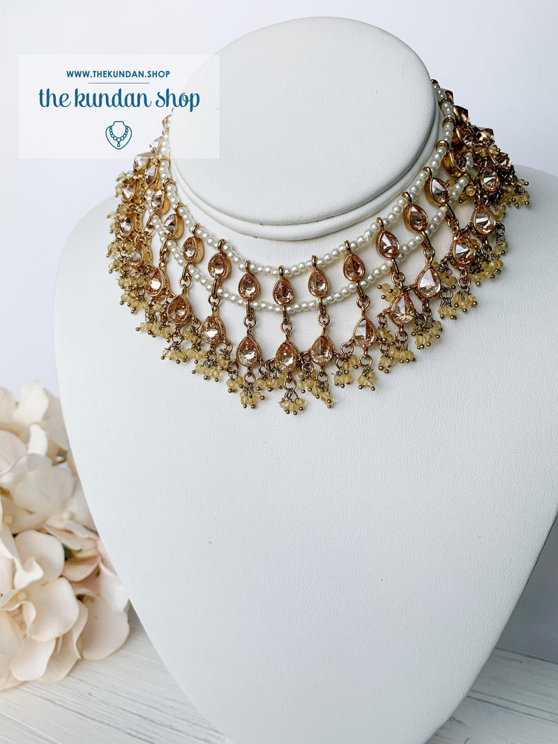 Aligned Choker Necklace Sets THE KUNDAN SHOP 