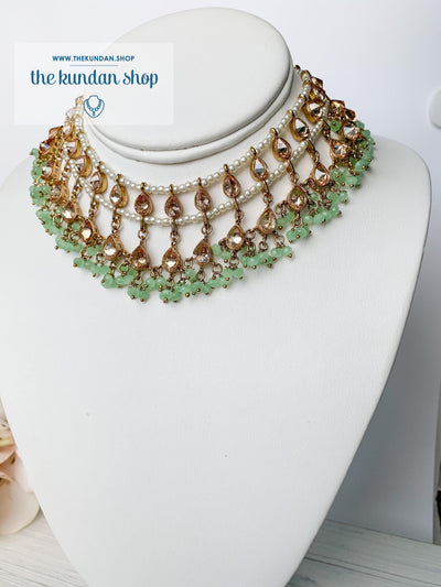 Aligned Choker Necklace Sets THE KUNDAN SHOP 