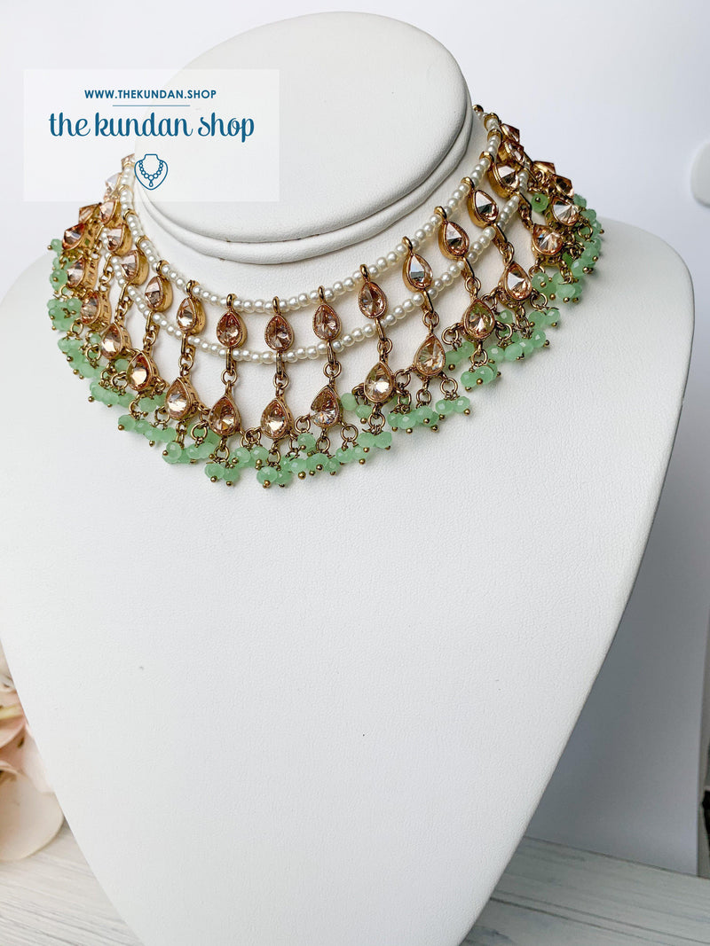 Aligned Choker Necklace Sets THE KUNDAN SHOP 