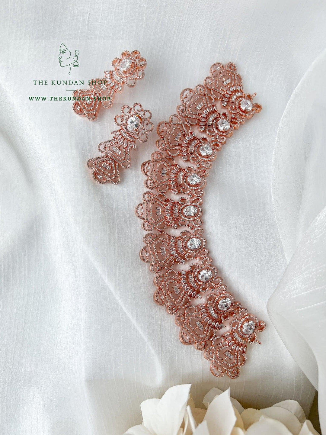 Precisely in Rose Gold Necklace Sets THE KUNDAN SHOP 