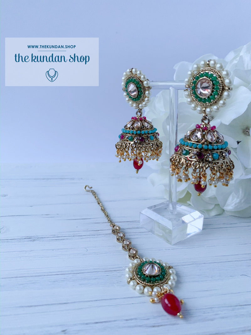 Introspective (various colours), Earrings + Tikka - THE KUNDAN SHOP