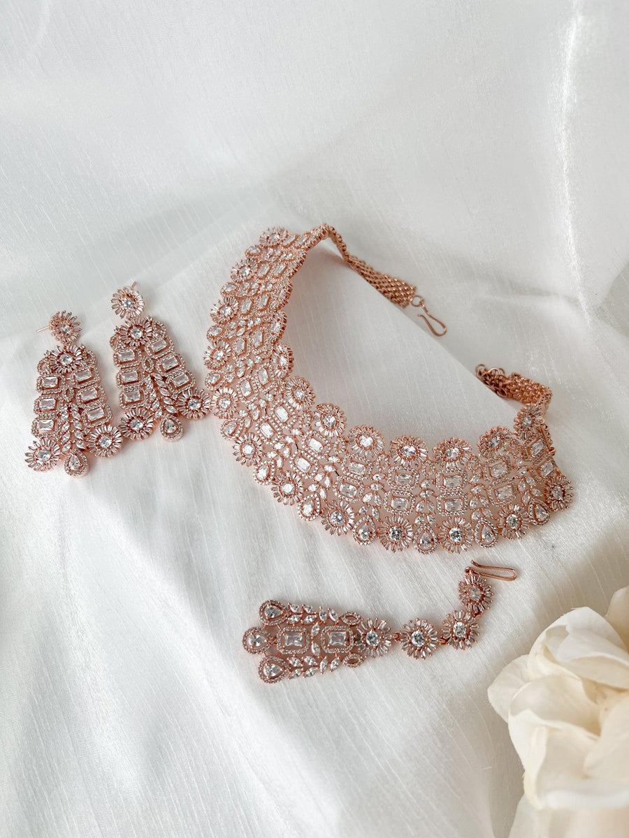Wanders in Rose Gold Necklace Sets THE KUNDAN SHOP 
