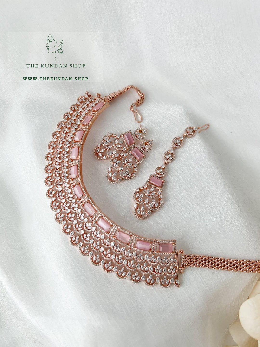 Assurance in Rose Gold & Pink Necklace Sets THE KUNDAN SHOP 