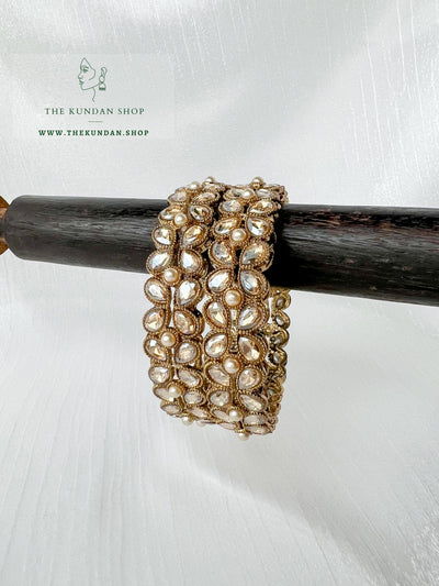 Four Petal Polki Bangle Bangles THE KUNDAN SHOP 