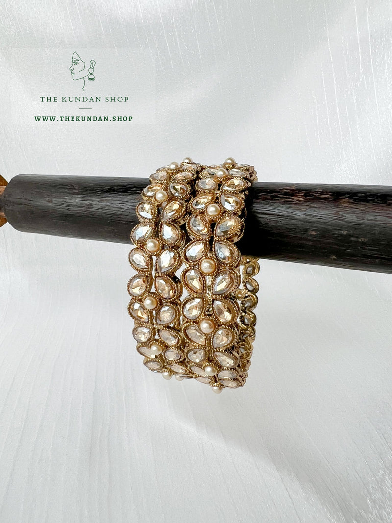 Four Petal Polki Bangle Bangles THE KUNDAN SHOP 
