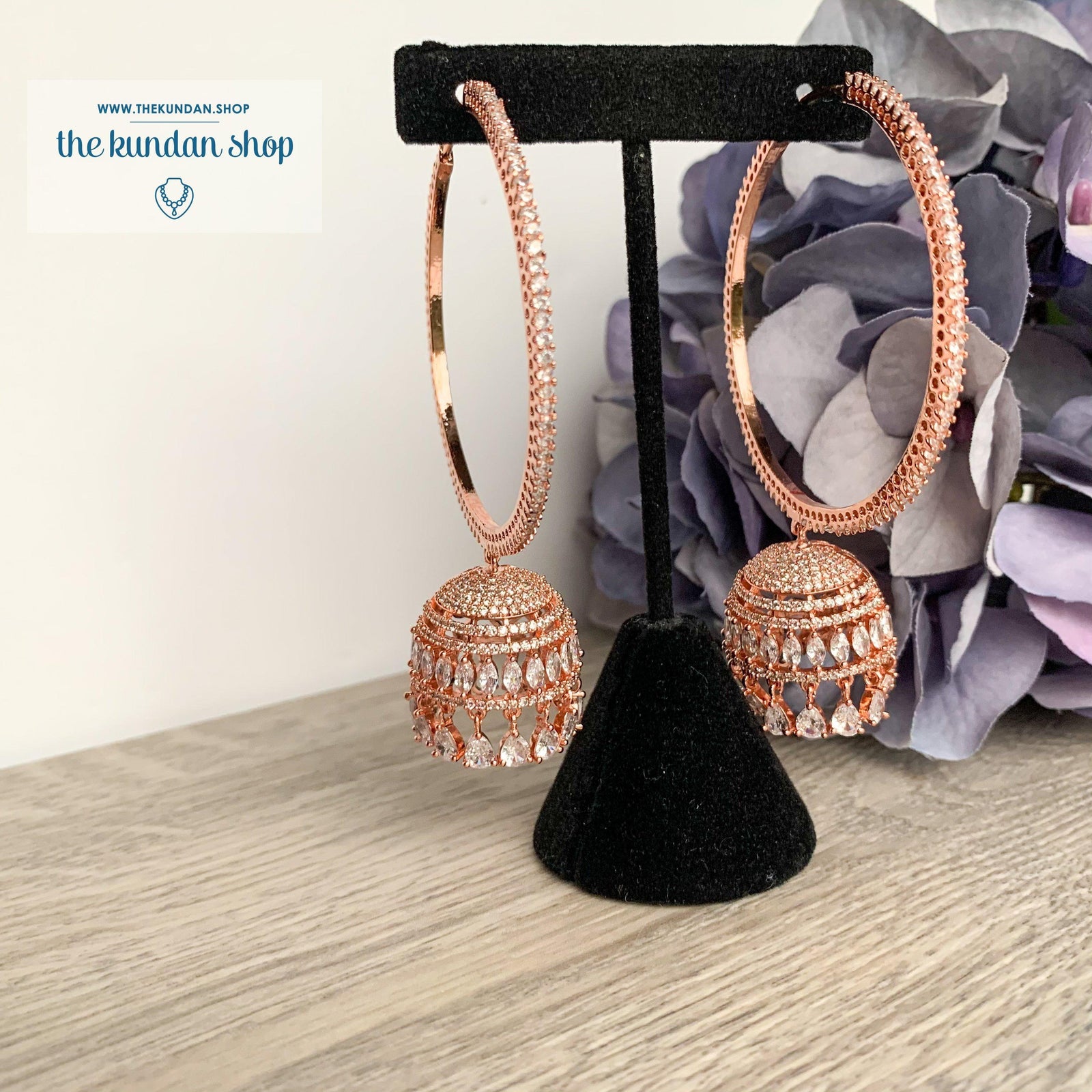 Blossom in Rose Gold Earrings THE KUNDAN SHOP 