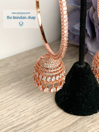 Blossom in Rose Gold Earrings THE KUNDAN SHOP 