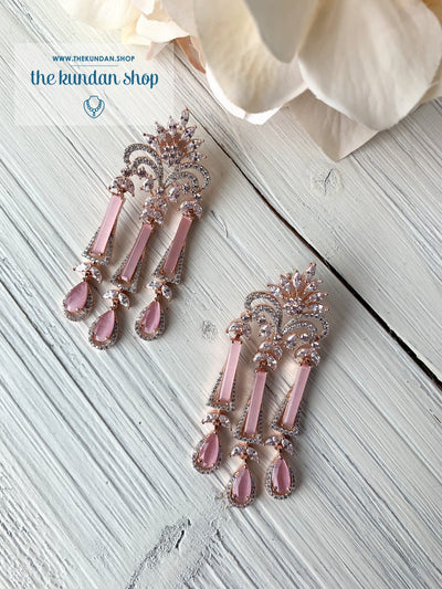 Precise in Rose Gold, Earrings - THE KUNDAN SHOP